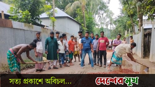 হরিরামপুরে গোপিনাথপুর ইউনিয়ন পরিষদ চেয়ারম্যান পদপ্রার্থী জুবায়ের আহমেদ ওমর উদ্যোগে সেচ্ছায় রাস্তা সংস্কার