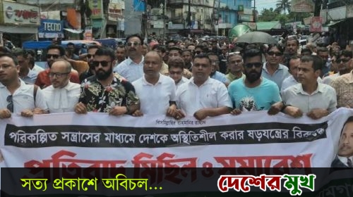 সুনামগঞ্জে স্বেচ্ছাসেবকদল ও ছাত্রদলের বিক্ষোভ মিছিল ও সমাবেশ অনুষ্ঠিত